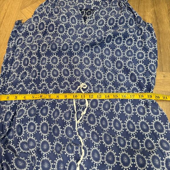 Ulla Johnson Mila Dress Silk Blue White Medallion Print Drawstring Womens Size 6 - Picture 7 of 9